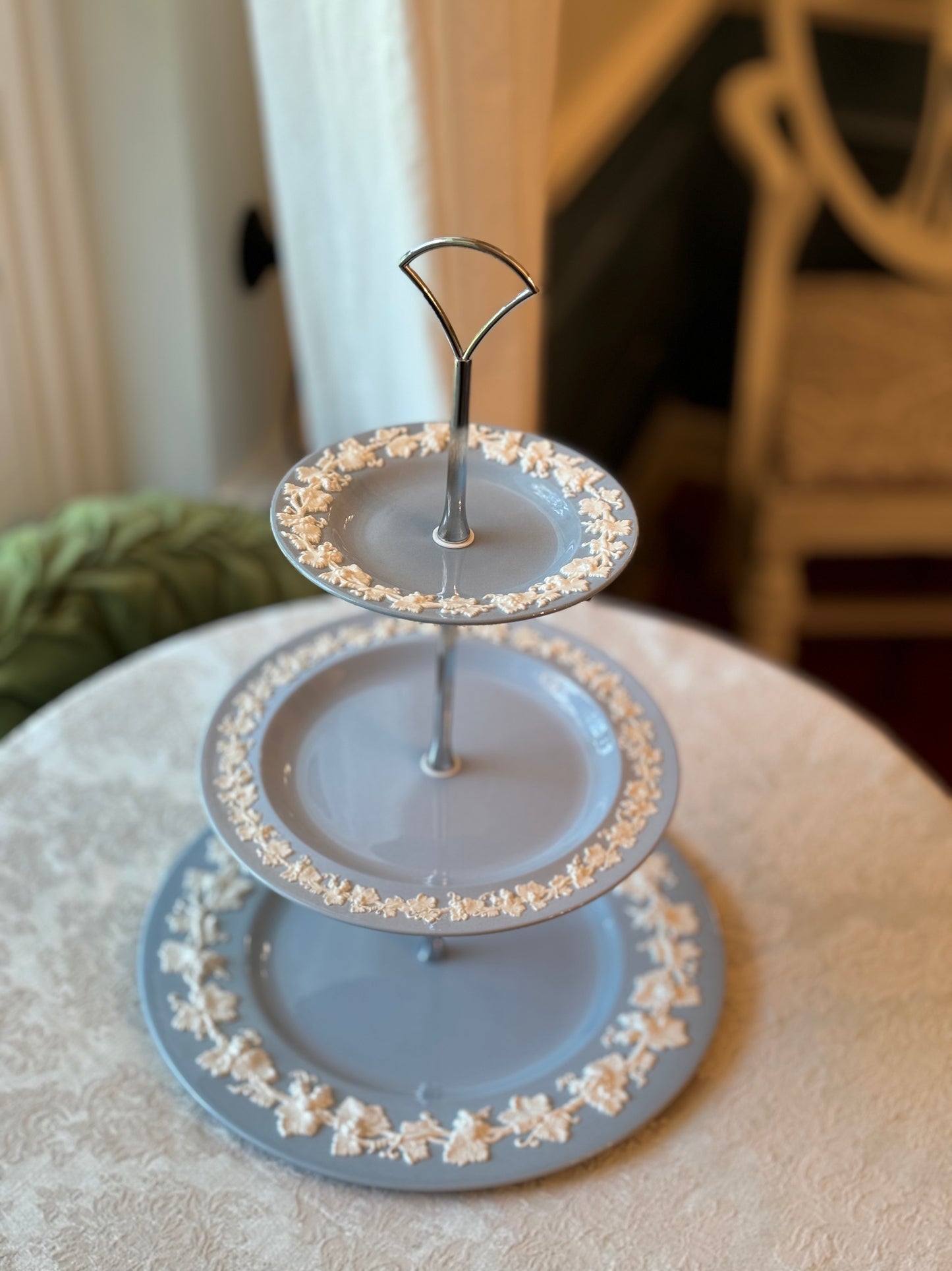 Wedgewood vintage china tiered serving tray