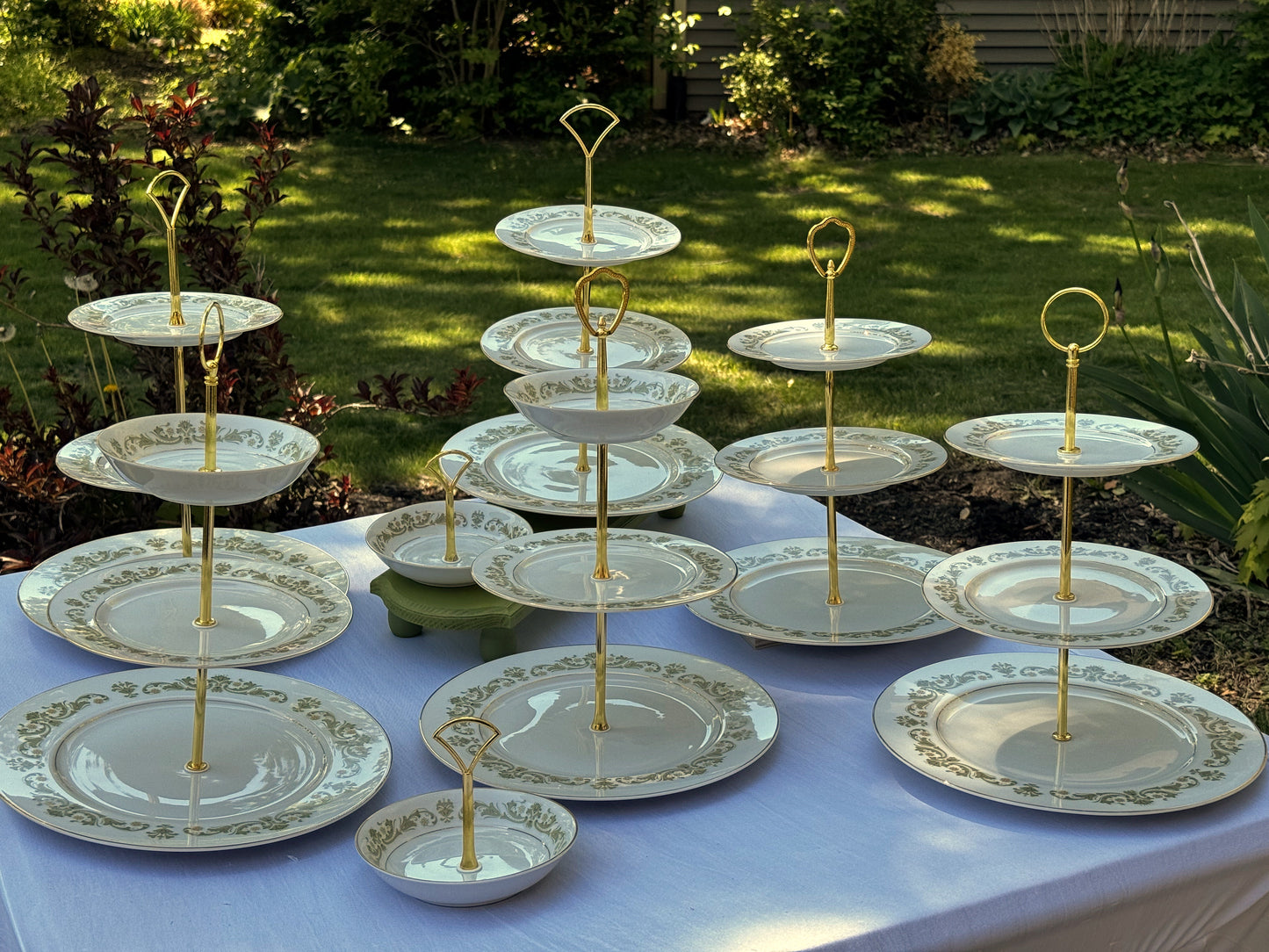 Tiered trays from family china