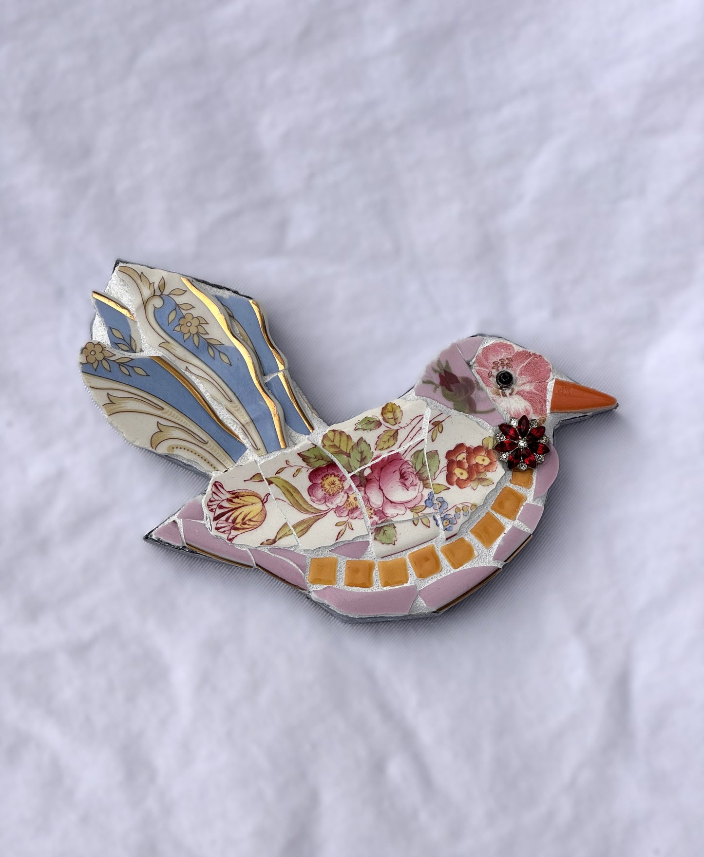 Vintage china and ceramic tiles bird