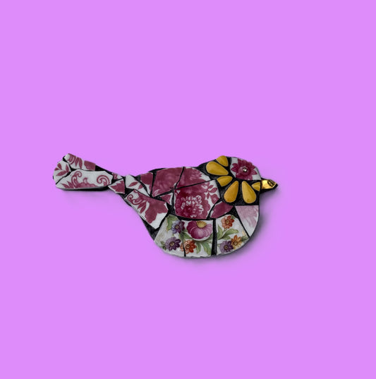 Vintage china and ceramic tiles bird