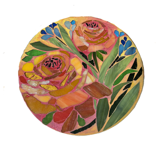 Round floral in stained glass