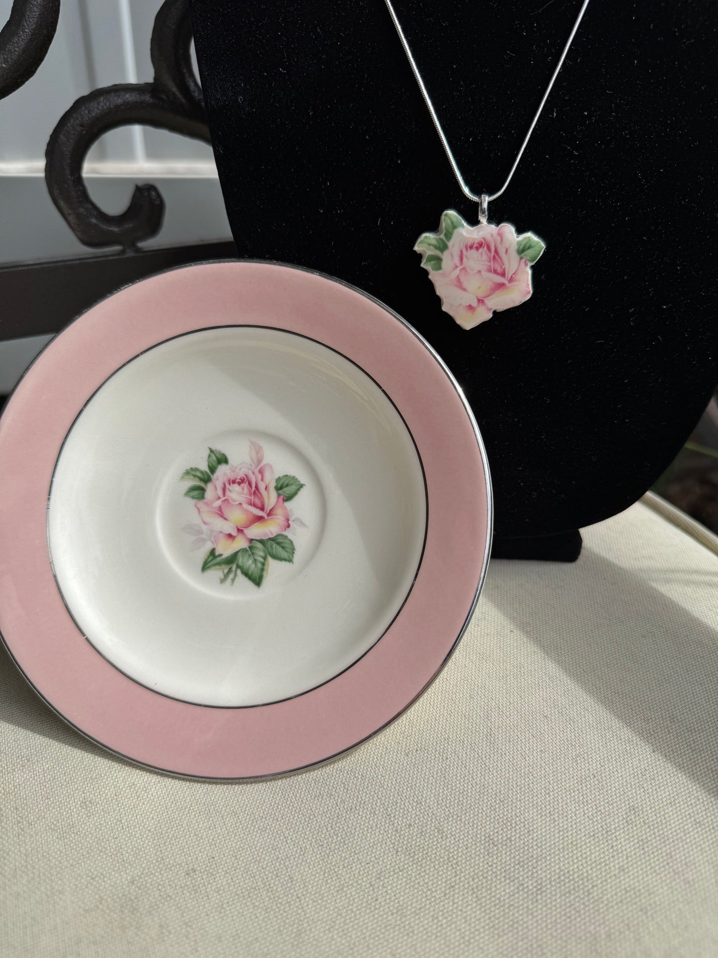 ROSE cutout from vintage china