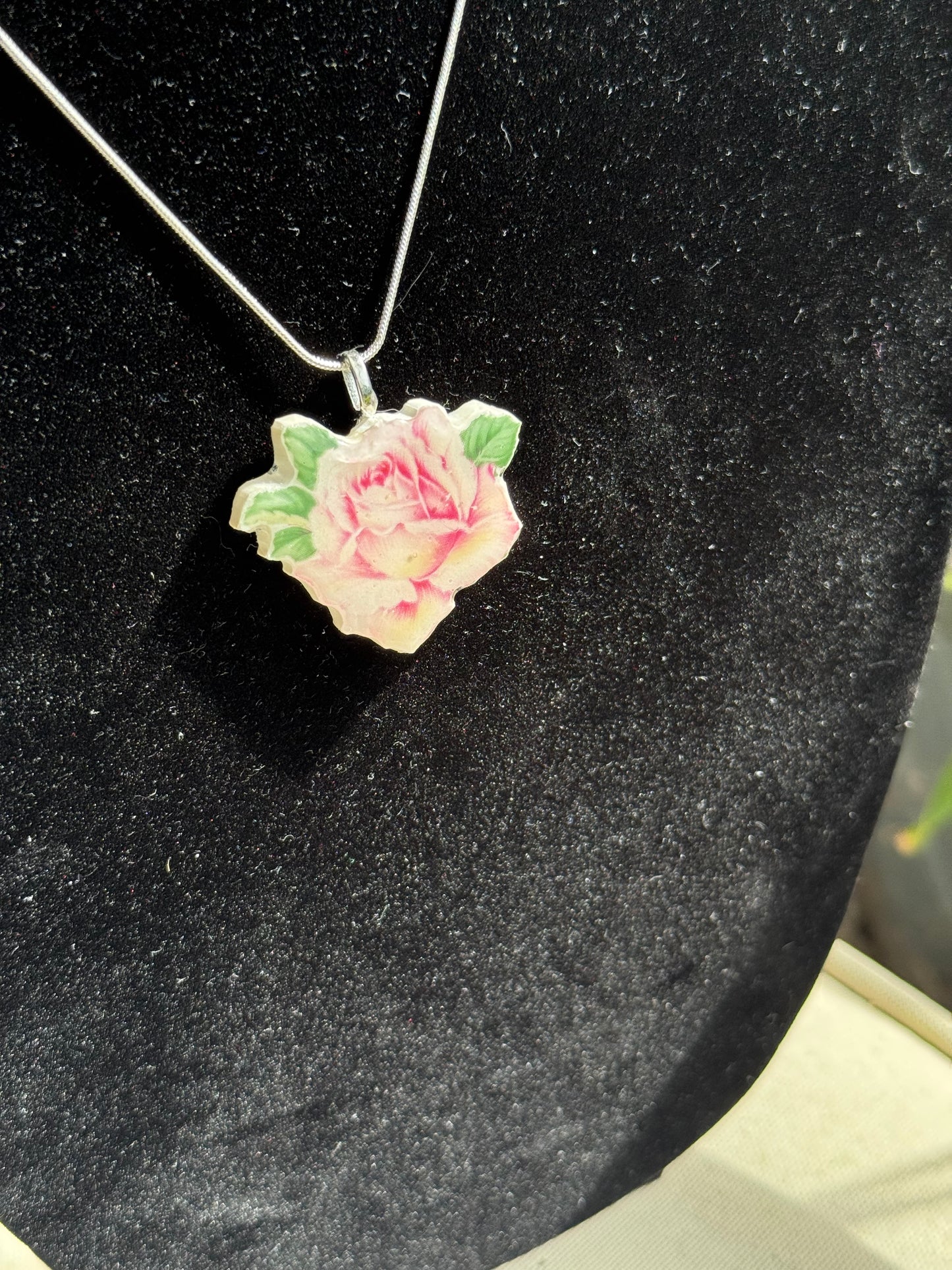 ROSE cutout from vintage china