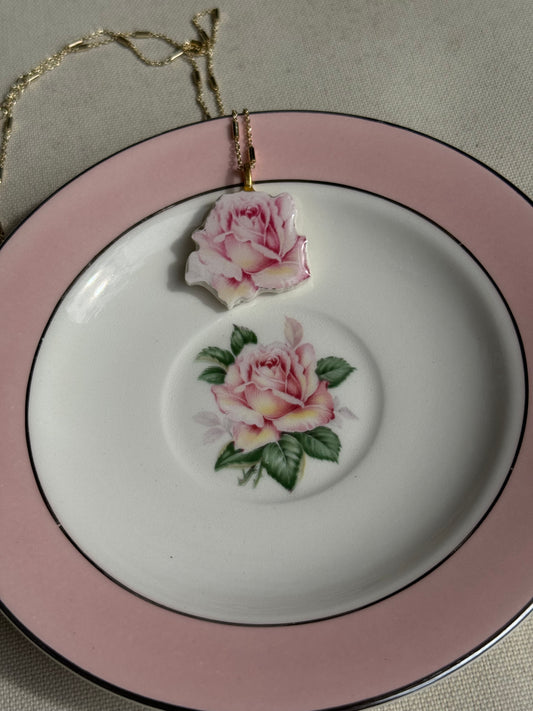 ROSE cutout from vintage china