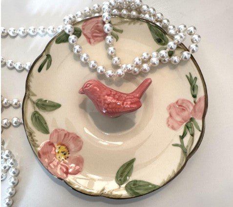 Ring trays with ceramic birds